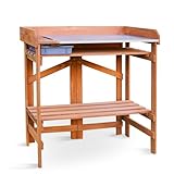 northbeam Large Folding Soil Collection Bin Potting Bench, Cedar Tone