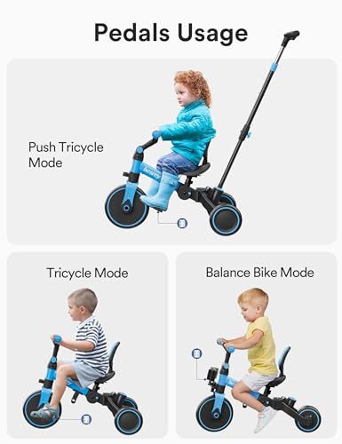 Bicicleta 5 en 1 para niños pequeños correpasillos transformable con pedales 6