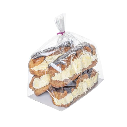 Restaurantware Flat Bottom Heat Seal Sandwich Bags Heat Sealable Food Bags - Gusset Bag with Paper Insert - Clear - 7 x 4 x 9 Inch - 100ct Box - Bag Tek by Restaurantware - Image 8