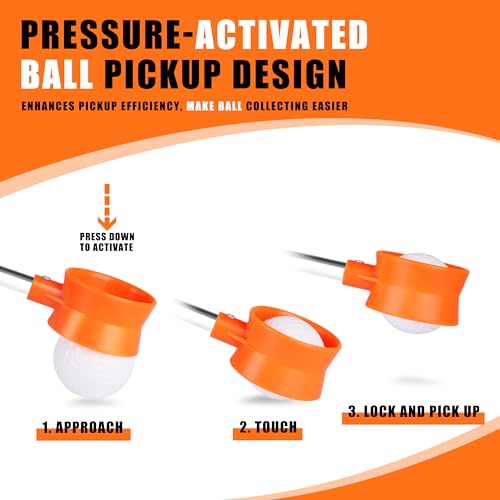 BIRDIEBLAST Golf Ball Retriever Telescopic, with Golf Ball Grabber for End of Putter, 9Ft/9.01Ft/12Ft/16.3Ft/20Ft Stainless Steel Golf Ball Retriever for Water(20FT) - image 6