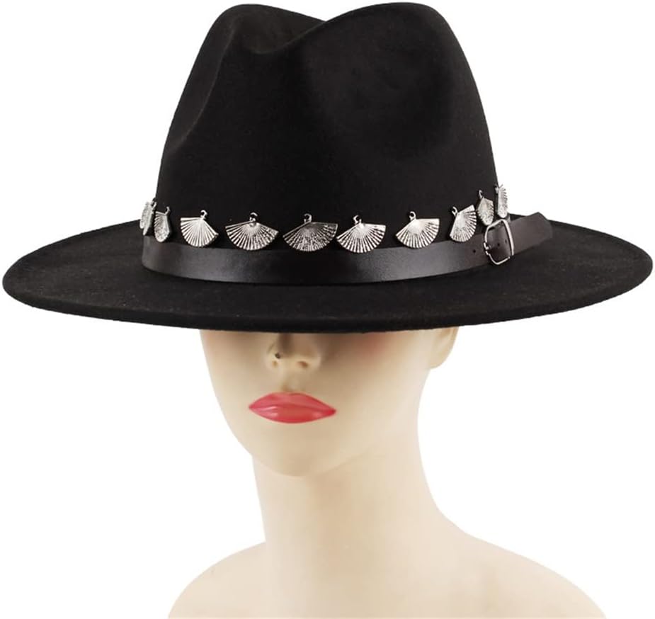 Fashion Ethnic Fedora Hat Casual Top Hat Men and Women Autumn and Winter Jazz Hat Imitation Felt Hat