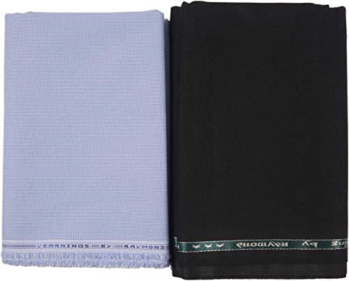 raymond fabrics Raymond Trouser Shirt Fabric Combo Box (Blue Self Shirt -Blue Pant, Unstitched, All Weather Fabric)-picture-38