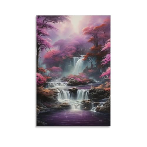 Décoration murale de cascades sur toile pour illuminer un salon sombre