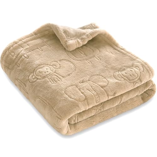 Image of BORITAR Baby Blanket for Boys Girls Ultra Soft Fleece Warm and Lightweight Animal Blankets for Infant Toddler Newborn, 30x40 Inch, Brown