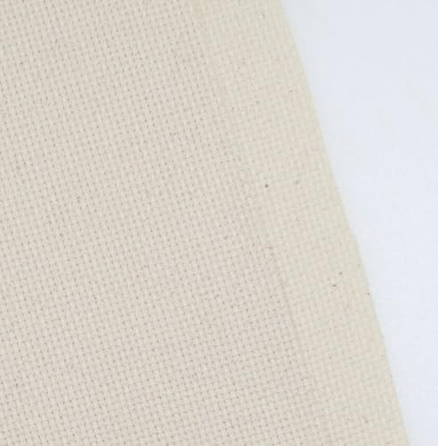 Image of KCS 16CT Counted Cotton Cross Stitch Aida Cloth Fabric (12 inch x 59 inch,Oatmeal)