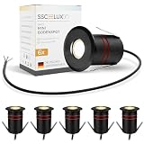 SSC LUXon JAVO spot encastrable LED extérieur IP67 230 V noir Ø 47 mm   Éclairage de sol compact et praticable pour jardin, terrasse et escaliers
