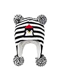 Century Star Baby Boy Hat Winter Fleece Lined Hat Knit Earflap Kids Caps Infant Toddler Hats for Baby Girls with Pom Pom 1PC Stripe Penguin 0-12 Months