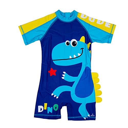Image of AIRAVAT Children Swimsuit Set, 1513 Dino Kids Bathing Suit Swimwear, Half Sleeves 1 Piece Swimming Wear for Kids, Swimming Costume for Kids