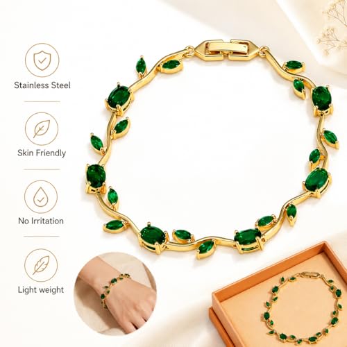 Image of Shining Diva Fashion Tulip Bracelet for Women, Floral Crystal, Anti Tarnish Jewellery Stylish Bracelet Gifts for Girls