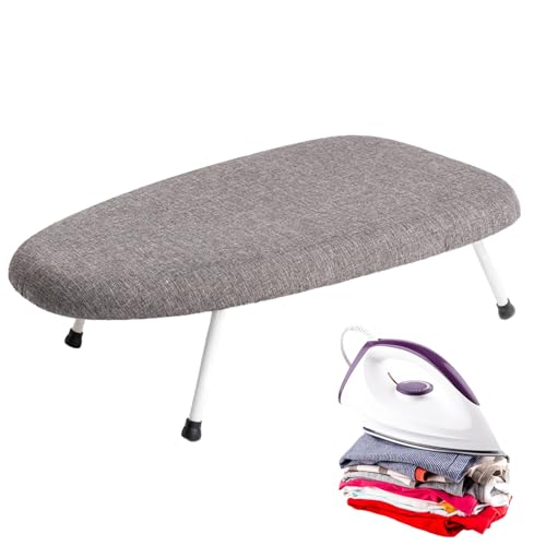 Tabla de planchar de mesa - Superficie de trabajo compacta de hierro | Tendedero de lavandería plegable, cojín de prensa ligero, soporte que ahorra espacio para ropa, dormitorio, costura, apartamento