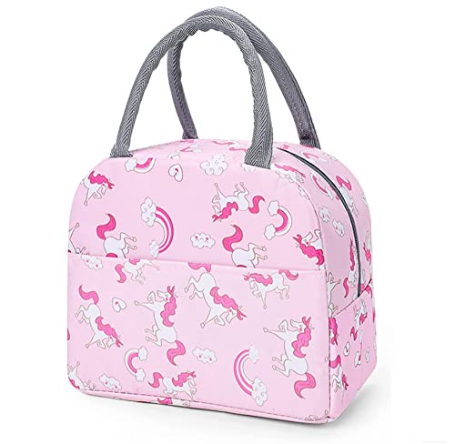 House of Quirk Bolsas de almuerzo de nailon aisladas pequeñas para el trabajo de mujeres, estudiantes y niños, bolsa térmica enfriadora, organizador de picnic, lonchera de almacenamiento, portátil y