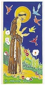 Hand Painted Decorative St. Francis Tile - Handmade in