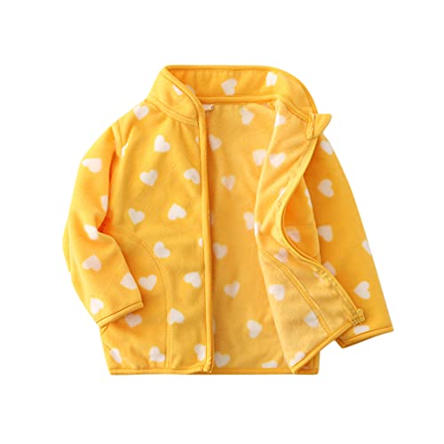 Toddler Boys Girls Printed Polar Fleece Jacket Full Zip Furry Fuzzy Sweatshirt Outerwear Warm Winter Coat Cute Baby Clothes