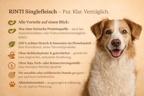arelf Bundle RINTI-Singlefleisch Ziege 6 x 400g | Monoprotein Nassfutter | Getreidefrei, proteinreich & ohne Zusatzstoffe | inkl. Snack Dokas Hühnchenrolle