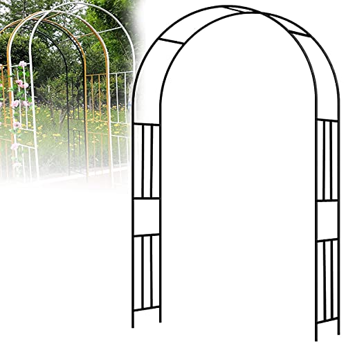 Arco de rosas de metal para bodas al aire libre, jardín de hierro forjado galvanizado con plantas trepadoras, dorado, 300 x 240 cm, negro, 120 x 240 cm