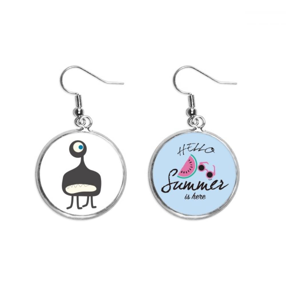 Pendientes de sandía alienígena del universo verano joyería 5