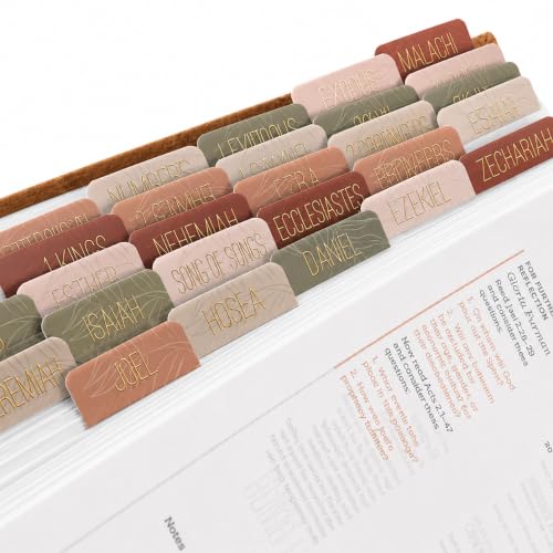 Pestañas de la Biblia de alta durabilidad mate para un indexado fácil en tonos tierra