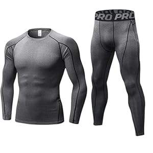 Mens Thermal Underwear Set Long Johns for Men Long Sleeve Skins Base Layer Compression Top and Bottoms Winter Warm Compression Suit for Workout Skiing Running