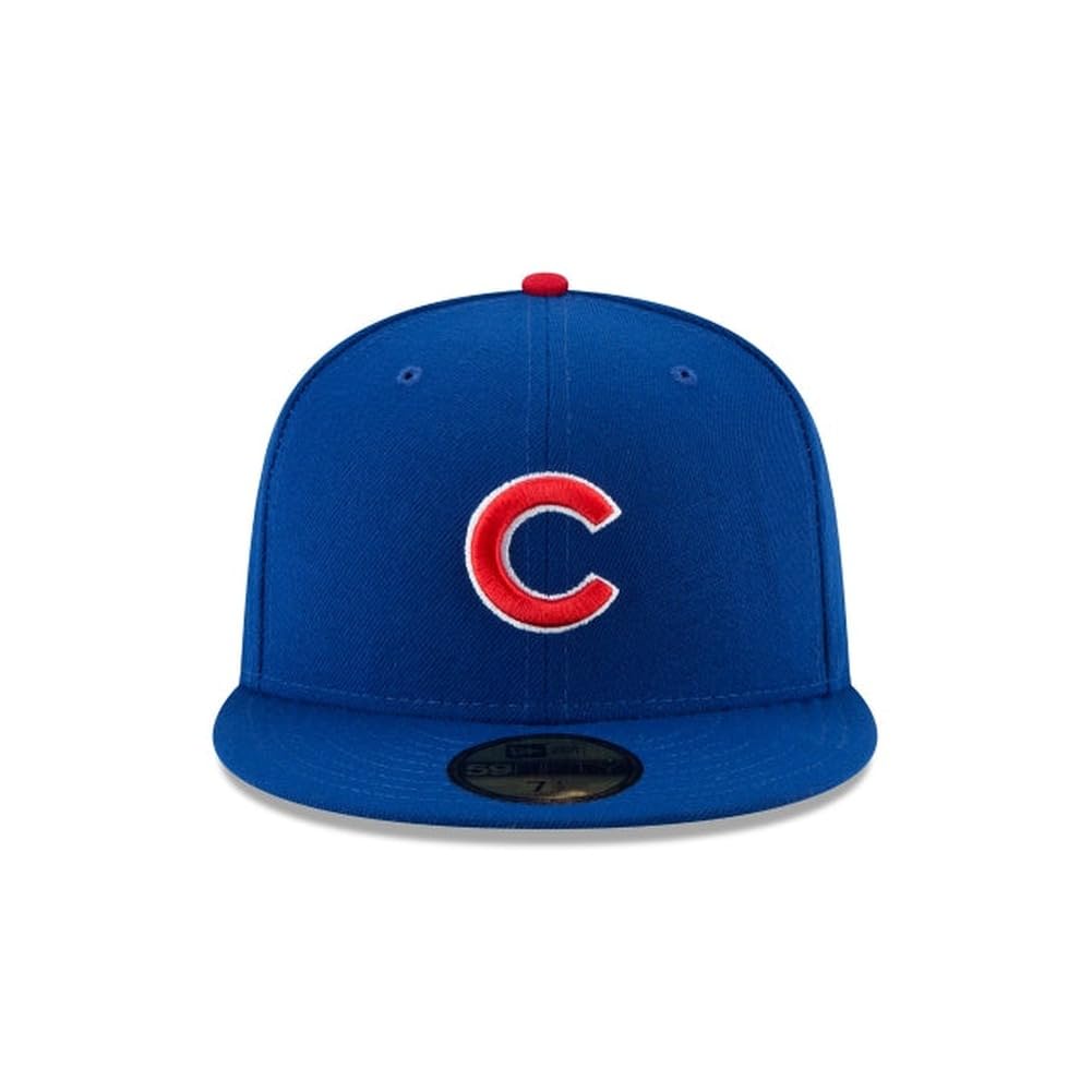 New Era MLB 59FIFTY Chicago Cubs Baseballkappe, blaues Team-Logo, authentische Kollektion, angepasste Baseballkappe