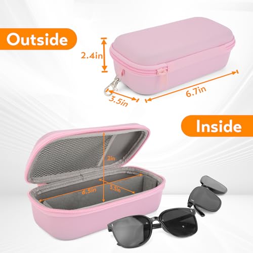 Image of Double Eyeglasses Case, Hard Shell Dual Glasses Case Travel Sunglasses Organizer for Men Women