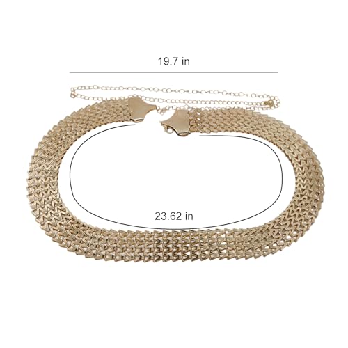 Gold Chunky Belt Roman Style Thick Belts for Women Elegant Golden O Ring Rope Design Waist Chain Belt Wide Metal Circle Hoop Hippie Accessories for Dresses Formal Outfits and Dress Styling2