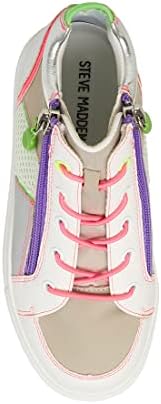 Steve Madden Girls Adaptive Laylaa Sneaker, White Multi, 3 Little Kid | Image 4