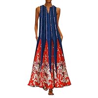 Algopix Similar Product 10 - Women Tank Dress Boho Print Pocket