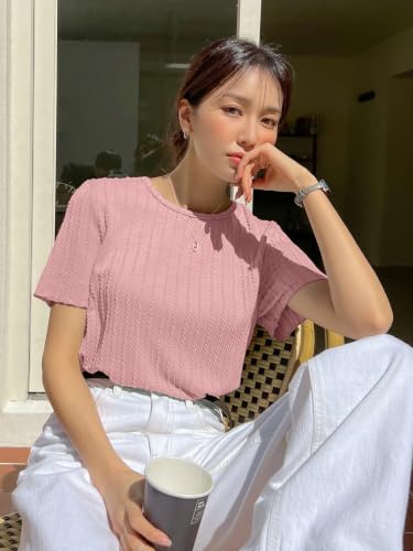 Image of GRECIILOOKS Women's Poly Cotton Regular Fit Crop Top, Loose Fit Oversized Shirts & Stylish Korean Tank Tops for Summer Wear (Available in Plus Size)