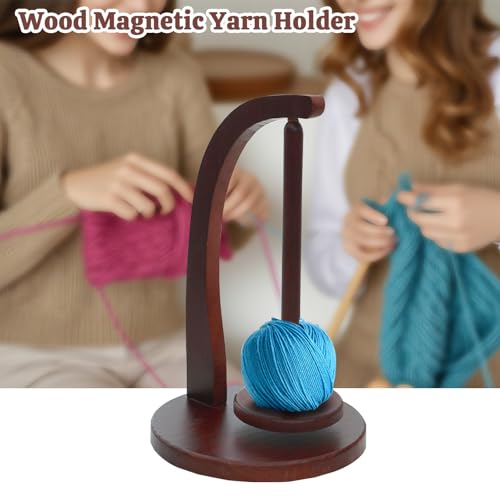 Image of Wooden Yarn Holder Organizer with Bamboo Knitting Needles Set, Ideal Crochet Knitting Accessories for Smooth Yarn Flow, Crochet Gifts Tools for Craft Enthusiasts