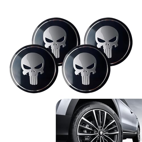Car Wheel Center Hub Cap Kit, 4X Black American Flag Wheel Hub Center Cap Cover Emblems, Waterproof Durable Vehicle Hub Decorative Decal, Accessory for Truck SUV Car (Black)