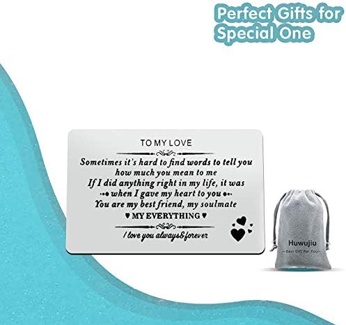 Anniversary Card Gifts for Boyfriend Husband Fiance Engraved Wallet Insert Card for Him Christmas Birthday Gifts Valentines Day Gifts I Love You Gifts for Him Boyfriend