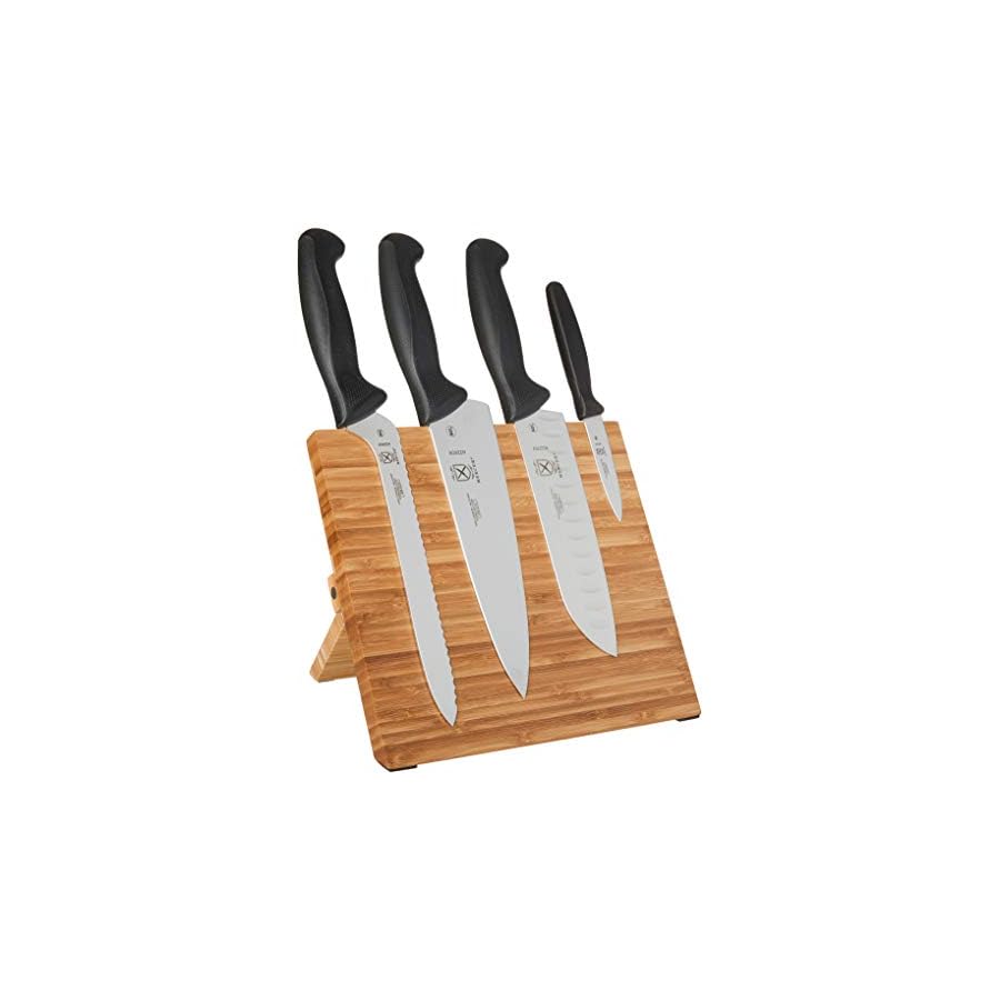 Mercer-Culinary-M21981-Millennia-5-Piece-Magnetic-Board-Set-with-Black-Handles-Bamboo-16-x-8-x-18-inches Mercer Culinary - M21981 Millennia 5-Piece Magnetic Board Set with Black Handles, Bamboo , 16 x 8 x 18 inches