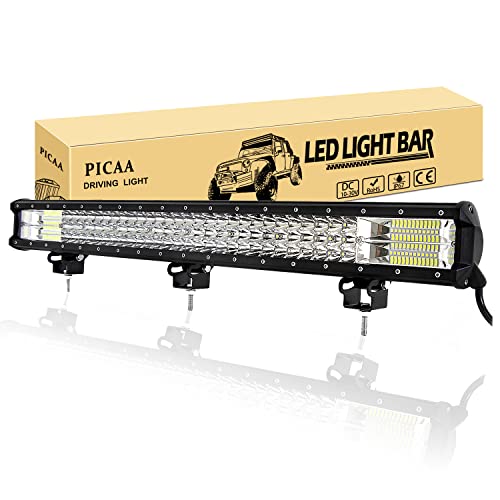 PICAA Led Arbeitsscheinwerfer 28 Zoll 72.5CM 396W Led Lichtbalken 12V 24V 6000K Zusatzscheinwerfer Bar Spot Flutlicht Kombination LED Arbeit Licht Bar für SUV Offroad ATV UTV Traktor 4x4 Auto