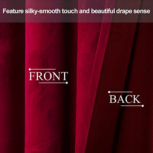 JIUZHEN Velvet Curtain Christmas Living Room Velvet Curtain Christmas Decoration Curtains with Eyelets Set of 2 Curtains Bedroom Curtain Cold Protection Velvet Soundproofing Curtains - Image 3