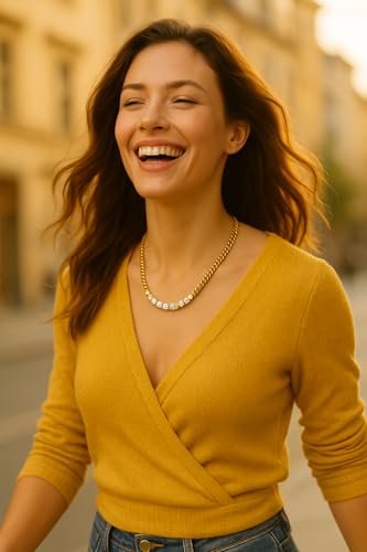 Whispering Meadows Eliana Jane Collection – 18K Gold Plated Tennis Necklace for Women, Waterproof Non-Tarnish Zircon Chain with Signature MM Padlock Clasp, Adjustable Luxury Jewelry Gift3