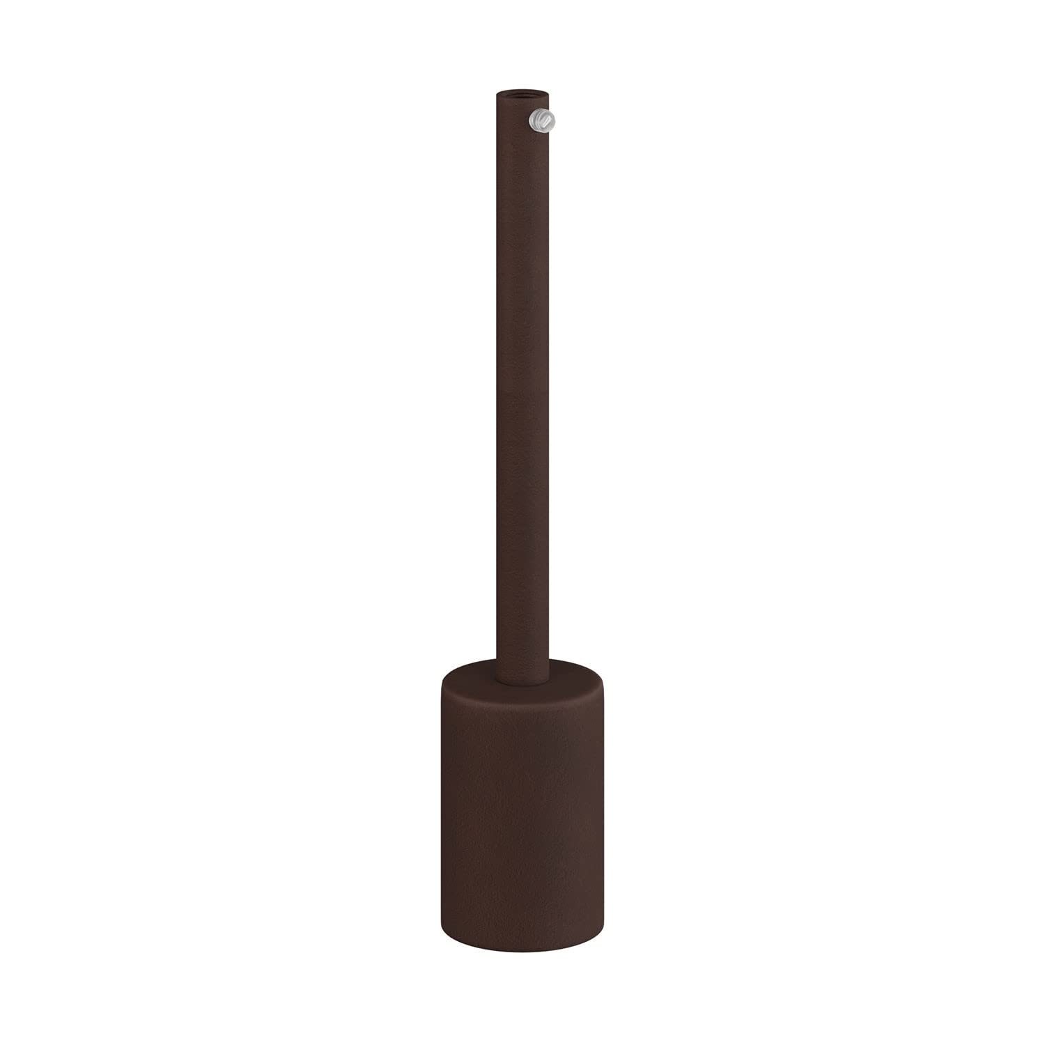 Cylindrical E27 Metal Lamp Holder Kit with 15 cm Round Mount - Dark Brown Finish by Creative Cables