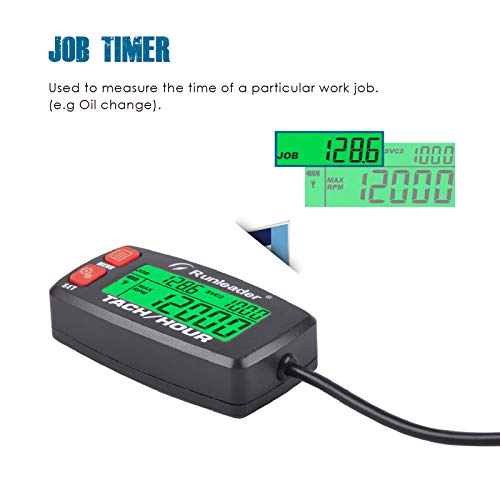 Runleader Tacômetro Horímetro, Lembrete de Manutenção, Alerta Rpm, Display Retroiluminado, Configura