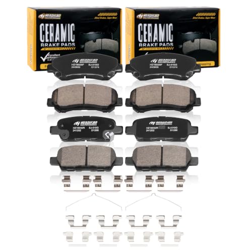 Image of Front and Rear Brake Pads Set Compatible with 2014-2017 Nissan Juke(Nismo RS);Compatible with 2009-2014,2016-2018 Maxima;2009-2012 Nissan Sentra(SE-R Spec V)(D1374+D1288)