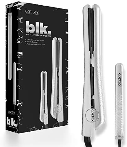 Cortex International Black Series Duo Platinum 1.25-Inch & 0.5 Inch Travel Size Gemstone Infused Ceramic Plates Duet Flat Iron (Silver)