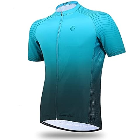 Cycling Jersey Men's Cycling Jersey Short Sleeve Tops with 4 Pockets, Quick Drying Sweat-Wicking Cycling Shirt, Montain Cycling Jacket, Full Zip Running Training Shirts, Sun Protection Reflective Cover