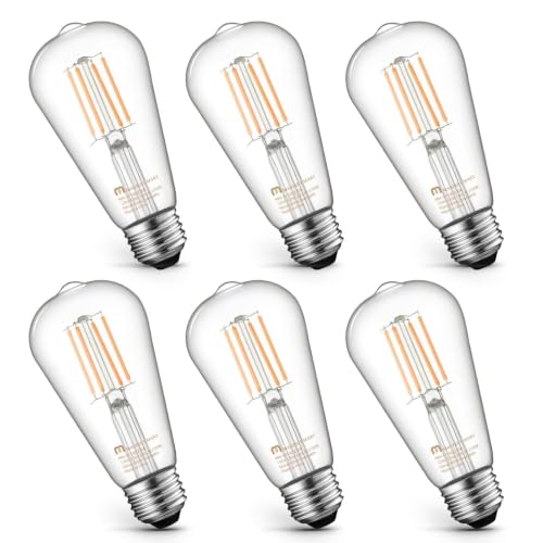 MASTERY MART 6 Pack Vintage Edison Bulbs E26 5.5W Dimmable 2700K