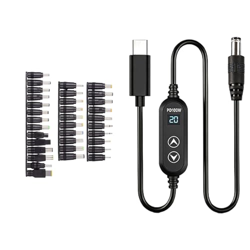 Cable USB C PD 100W con pantalla digital LED y adaptadores intercambiables para portátiles 7