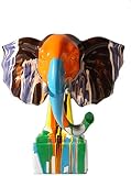 Estatua de elefante de graffiti colorida, estatua de animal creativo nórdico, estatua de arte abstracto moderno, decoración del hogar para accesorios de decoración del hogar, elefante, 18 x 21 cm