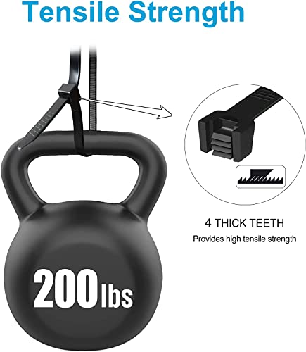 SWEED Heavy Duty Long Black Cable Ties,UV Resistant with 600mm Zip Ties,90kg (200lbs) Tensile Strength,Industrial Grade Black Zip Ties for Domestic,Garage,Garden Use - Image 4