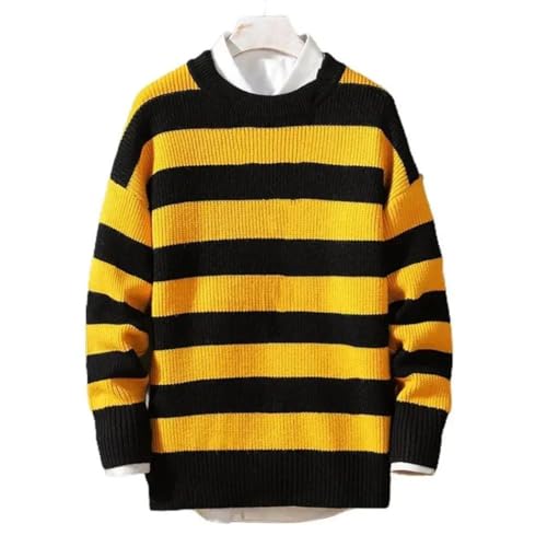 Men Round Neck Knit Pullover Plus Size Striped Sweater Casual Spring Daily Work Long Sleeve Jumper2