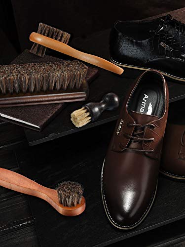 Youngjoy 6 Pieces Horsehair Shine Shoes Brush Kit Polish Dauber Applicators (B) #TOP5