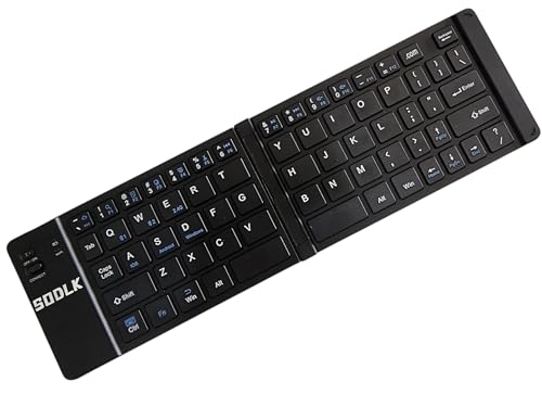 Image of Portable Wireless Bluetooth Folding Keyboard Ultra Slim Pocket Size, Bluetooth Wireless, for iOS, Android and Windows Tabs, Smartphones (QWERTY Folding Keyboard)