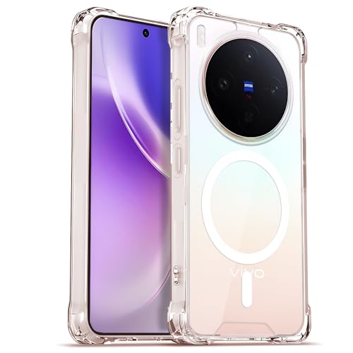 Image of AESTMO Clear Back Cover for Vivo X300 5G | | 360 Protection | Transparent Back Cover for Vivo X300 5G (PC + TPU, Compatible with MagSafe Accessories, Transparent Bumper)