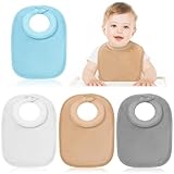 Twistover 4 Pcs Baby Feeding Bibs for Drooling and Teething Comfi Neck Baby Bib with Padded Collar Absorbent(Boy Color)