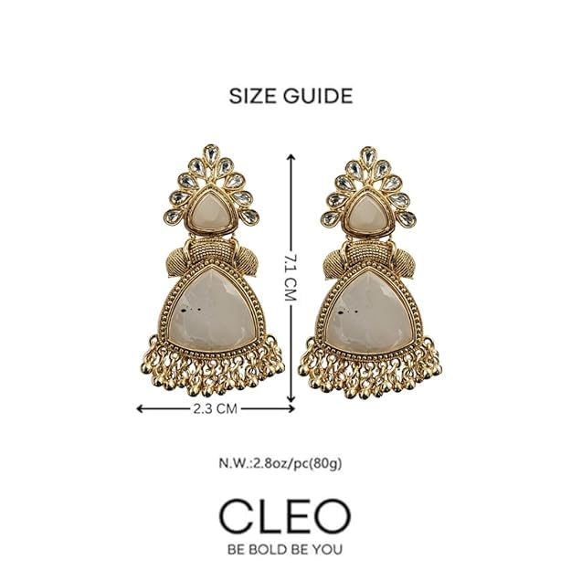 Image of Premium Oxidized Gold Chunky Jhumki Earrings for Women - Heavy Statement Jhumka with Long Chain & Ghungroo Drops | Anti-Tarnish Hypoallergenic Mirror Finish | Bridal, Navratri, Garba, Diwali
